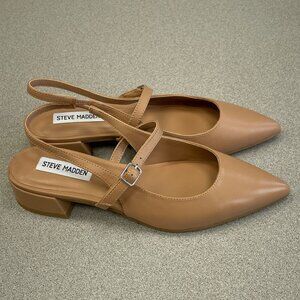 NEW Steve Madden Christyy Tan  Slingback Shoes Women's Size 8M Leather